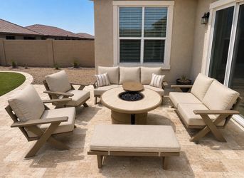 6 Piece Outdoor Furniture Aluminum Patio Conversation Set With Fire Tab *New In Box Patio Furniture*