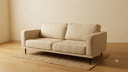 Cream Boucle Convertible Sofa Bed | Like New