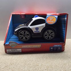 Play Right Police Car Emergency Vehicle Ages 3+ Sounds Lights Up Pull Back