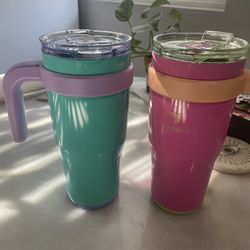 Stainless steel tumblers Like New $10 For The Pair Downsizing Several Items For sale