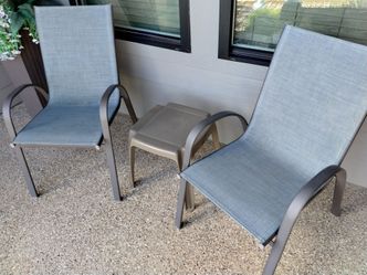 Lawn chairs and table