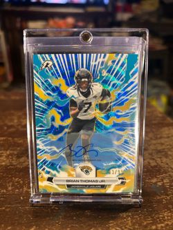 2025 Brian Thomas Jr. Topps Resurgence Blue Surge Refractor Autograph Card/99🔥