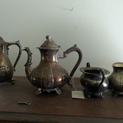 Three Piece Silver Tea Pot