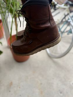 9.5 Red Wing Waterproof Moc Toe Work Boots – Brown Leather