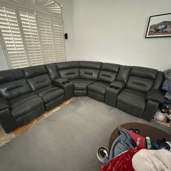Used leather sectional couch