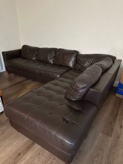Leather Couch - Dark Brown