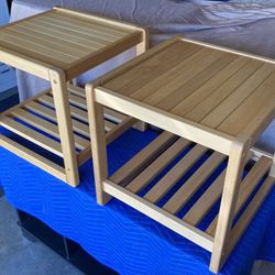 Pair of Solid Wood End Tables Nightstands