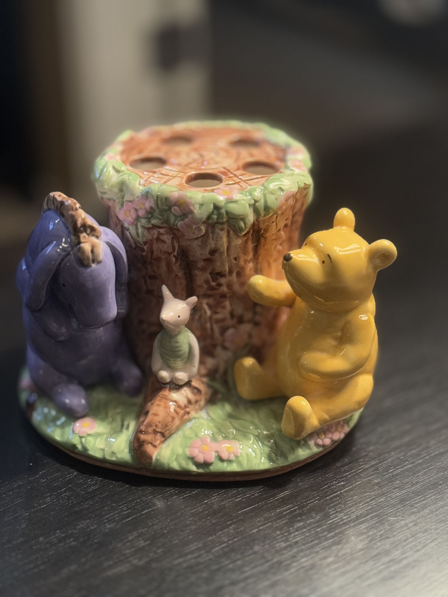 Vintage Disney Hand Painted Winnie The Pooh Toothbrush Holder