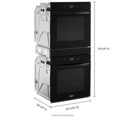 NEW WHIRLPOOL BLACK 24” ELECTRIC. CONVECTION. WIFI. DOUBLE WALL OVEN WITH A 5 YEAR EXTENDED WARRANTY 4/1/26