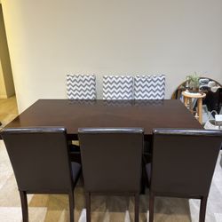Rectangle Dinning Table With 6 Chairs Included 
