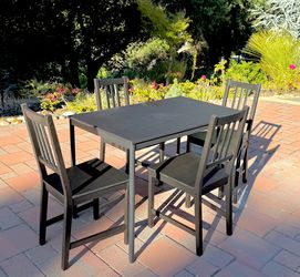 Modern Espresso Ash Wood Dining Set | Seats 4