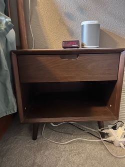 Mid century solid wood bedside tables