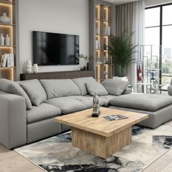 Sectional Cloud Sofa Cloud New Washable Fabric Dtain Resistant NEW 