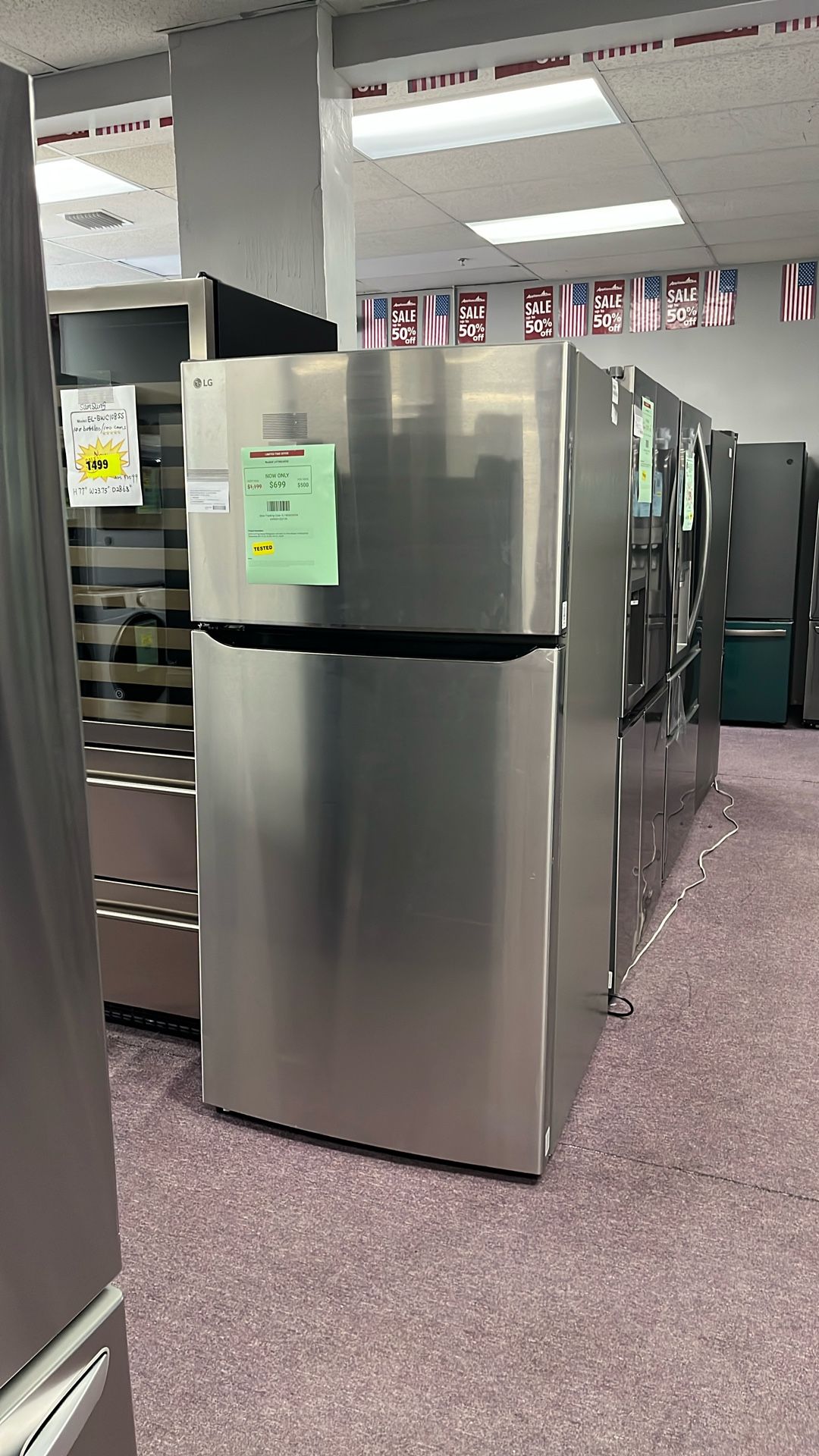 Refrigerator 33” In New Stainless Steel 1 Year Warranty