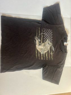 Black Fishing Graphic T-Shirt