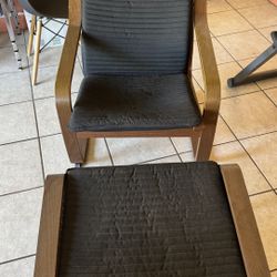 IKEA Poang Chair With Ottoman