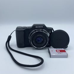 Sony Cyber-shot DSC-H20 10.1MP Digital Camera - Black With Battery And Case