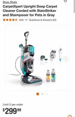 Shop Shark CarpetXpert Upright Deep Carpet Cleaner Corded with StainStriker and Shampooer for Pets in Gray