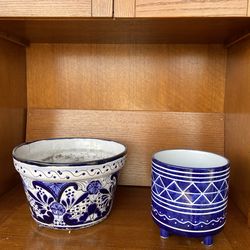 Medium Blue 🔵 Flower 🌼 Planter/ Pots