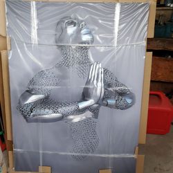 Christian Art Man Prayin 35x46 Inches