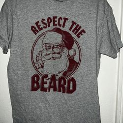 Mens Small Gray T Shirt Respect The Beard 