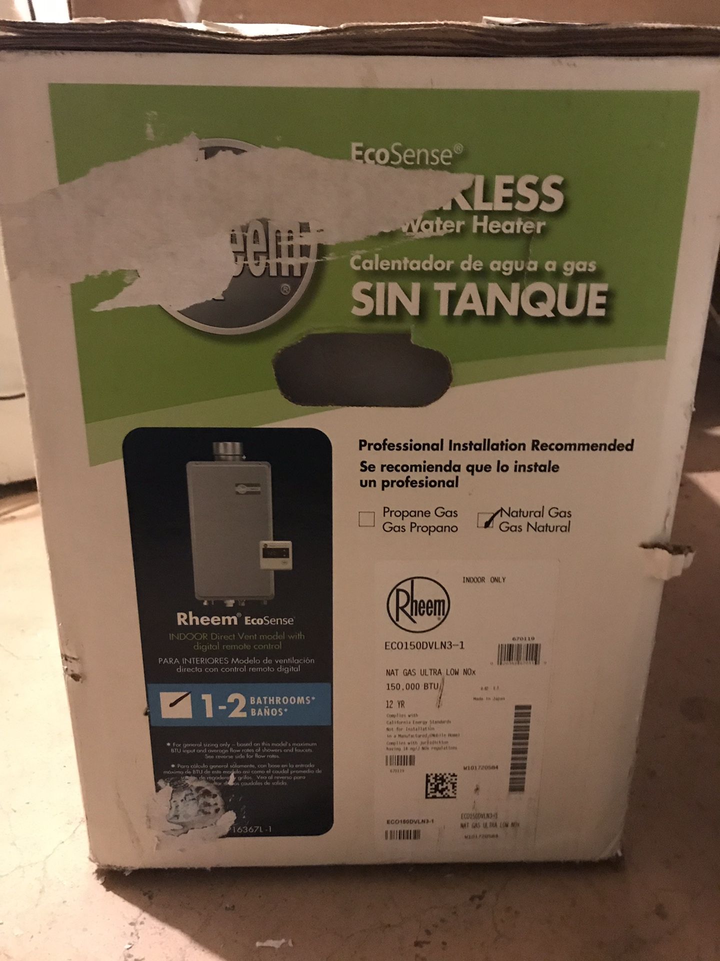 Rheem Tankless Natural Gas Water Heater for Sale in Brooklyn Center, MN -  OfferUp
