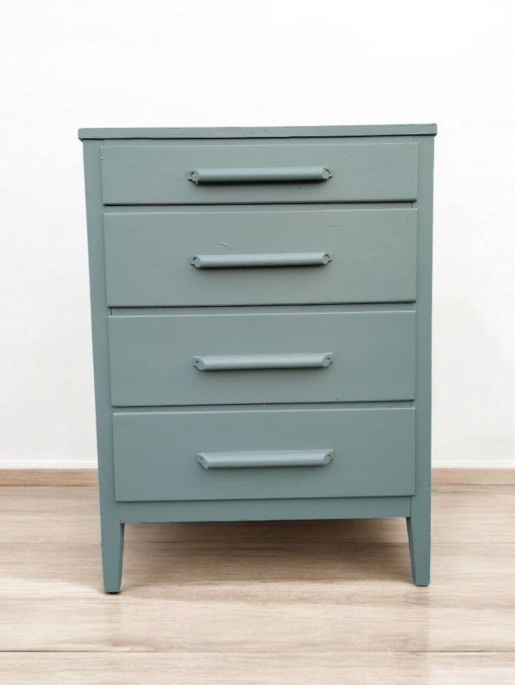 Solid Wood Newly Refinished In Sage Green Mid Century Modern 