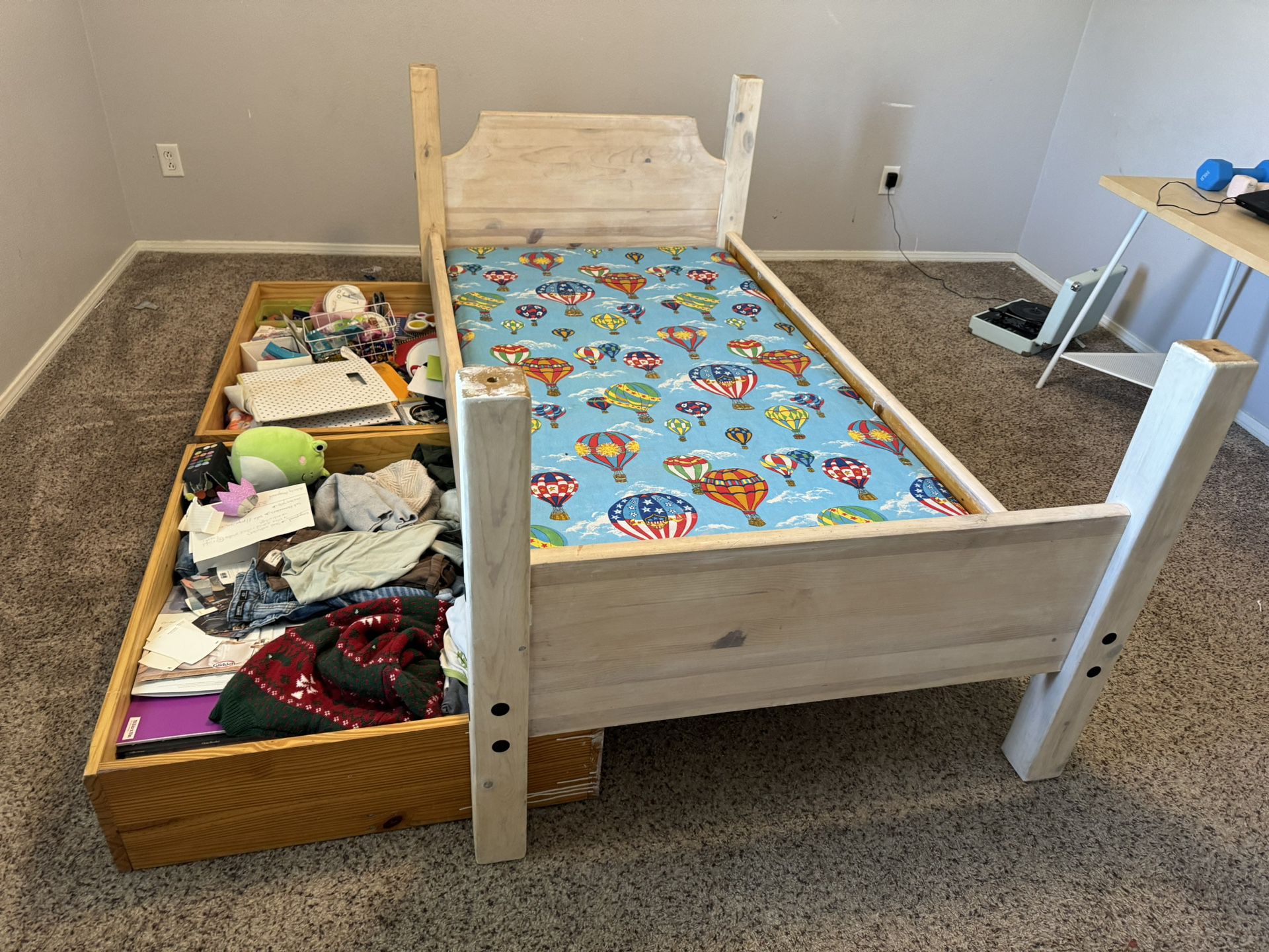 FREE Twin Bed Solid Wood With Drawer