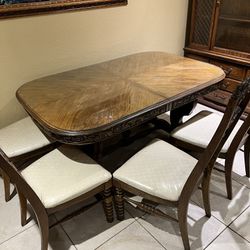 Vintage 1970s Dining Table with 6 Chairs
