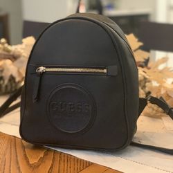 Guess black leather mini backpack