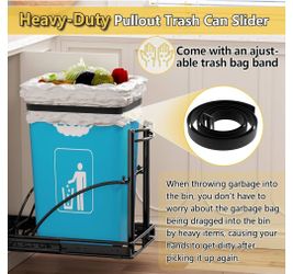 Under Sink Trash Can Pull Out, Fits 7-13 Gal/50 Qt Bins