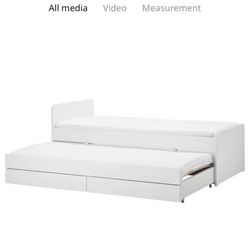 Twin Bedframe With Pullout Bed + Storage.