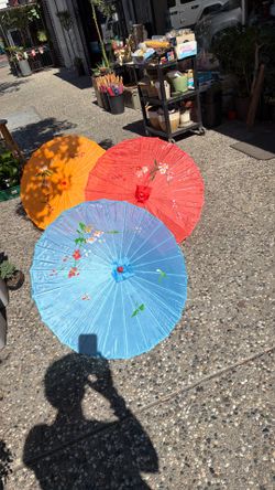 chinese umbrellas with many colors