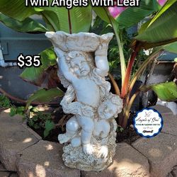 Twin Angels With Leaf 