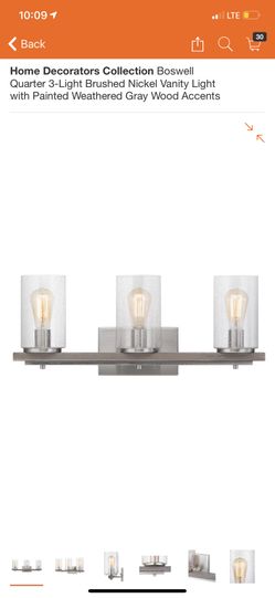 Home decorators 3- light Brushed Nickel collection Boswell Quarter