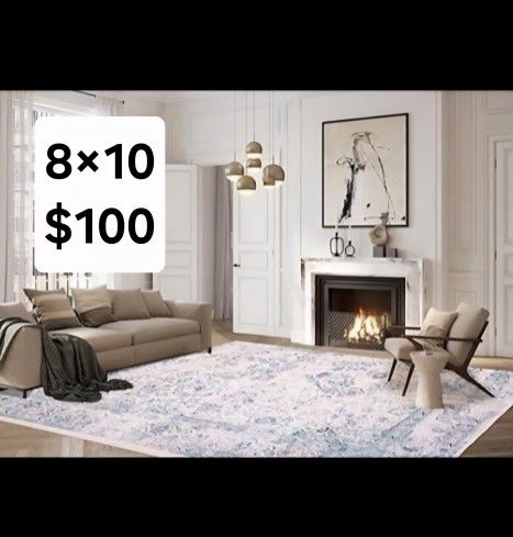 New 8×10 Washable Rug