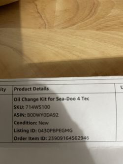 Oil Change Kid for  a Sea Doo