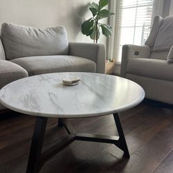 Wood & Marble Style Coffee Table