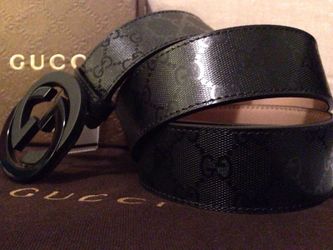 Authentic black Gucci imprime belt