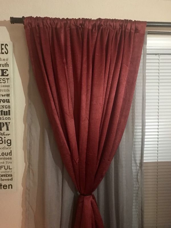 60 Inch Red Gray Curtain Panels With Rod For In Covington Wa 60 Inch Red Gray Curtain Panels With Rod
