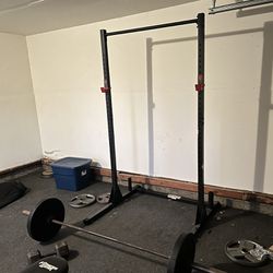 Squat Rack, Weights, Barbell