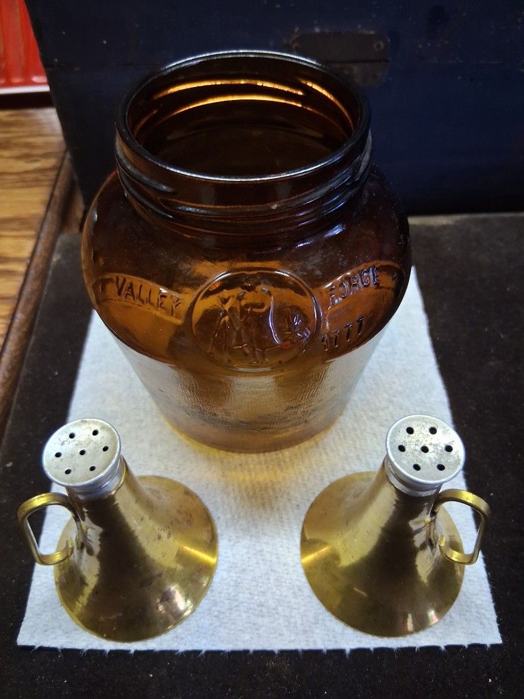 Vintage Salt  Pepper Bean Glass Jar