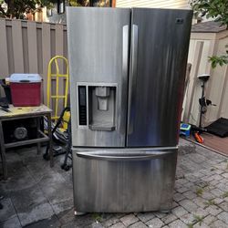Modern LG Stainless Steel French Door Fridge with Ice & Water Dispenser