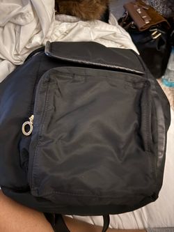 Celine Black Nylon Backpack with Leather Trim