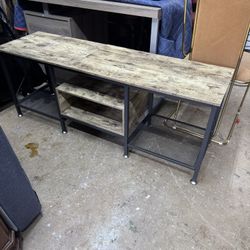 TV Stand for 55-65 Inch TVs, Lofka 3-Tier TV Console, with Open Shelves, Metal Frame - 55” x 16” Excellent Condition 