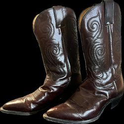 🔥Tony Lama Women’s Cowboy Boots – Dark Brown Leather, Western Rodeo Style – Size 9 B 🔥