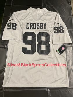 LAS VEGAS RAIDERS MAXX CROSBY STITCHED JERSEY SMALL UP TO 6XL