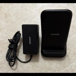 Anker Wireless Charger Stand Qi-Certified for iPhone Black W 2 USB Outlets