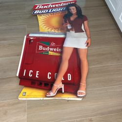 Carmen Electra  Budweiser Card Board Display 