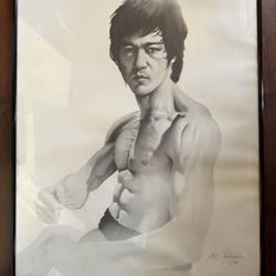Bruce Lee Poster In A Frame 24x20